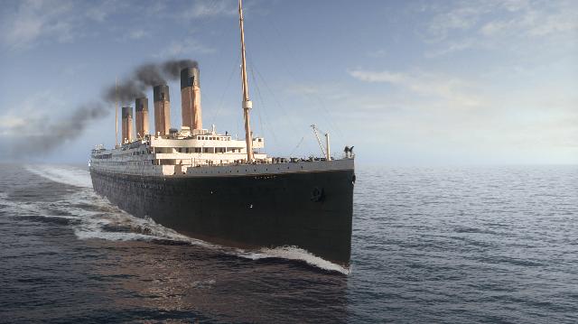 Titanic steaming on a beautiful day.... (From the movie Titanic)