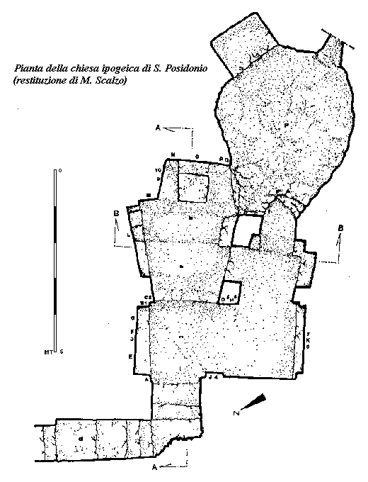 Pianta della chiesa ipogeica di S.Posidonio Massafra