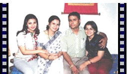 The happy foursome: Nishita and Nimisha with their parents Moloya and Pradip