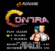 The title screen of Contra.