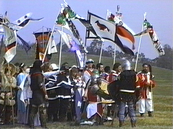 Vidcap of field ceremony from Pennsic XX (20) video documentary