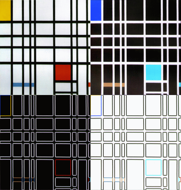 Mondrian in the style of Warhol