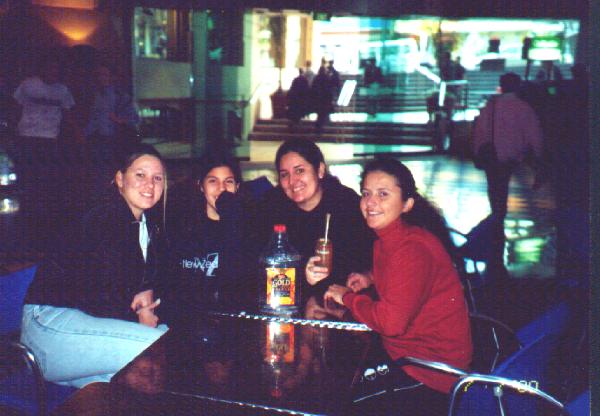 Latinas in Planet Hollywood, Auckland, complete with Terere