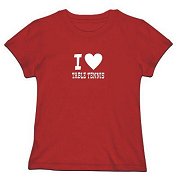 T-SHIRT WOMAN RED 'I LOVE TABLE TENNIS'