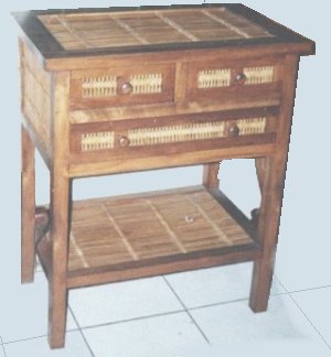 desk table with 3 drawers of Bamboo type