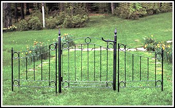 wrought iron fence and gate