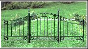 wrought iron fence and gate