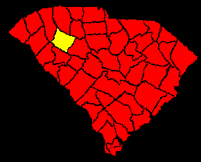 SC Map Showing Laurens County