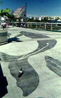 Large scale sidewalk art