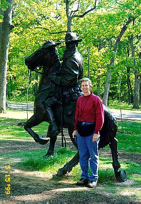 Jane with the General Longstreet Memorial