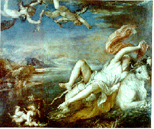 "O Rapto de Europa" - Pintura renascentista do sculo XVI do pintor italiano Titian.