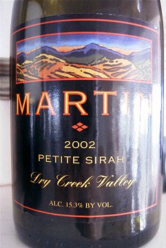 2002 Martin Petite Syrah Dry Creek Valley