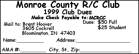 Club dues coupon... print, clip, and mail!