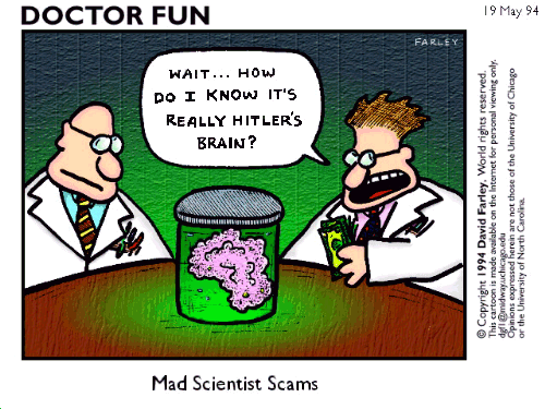 Modern Mad-Scientists cartoon (Full image 74K)