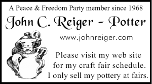 ad for John C. Reiger - Potter; www.johnreiger.com