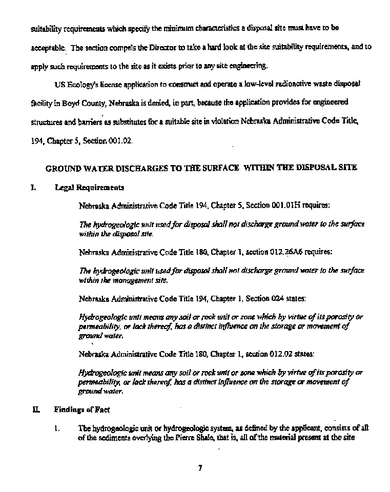 18 December 1998, Official Denial of US Ecology's License Application, page 7