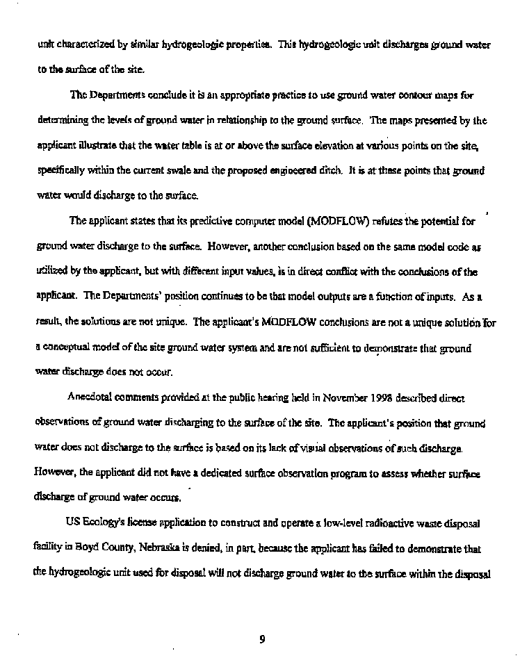 18 December 1998, Official Denial of US Ecology's License Application, page 9