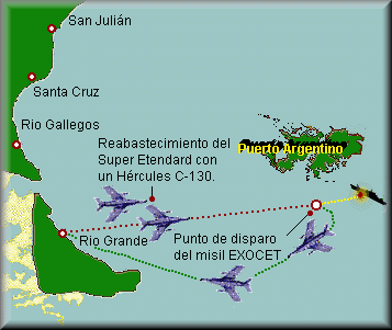 Ruta de los Super Etendard