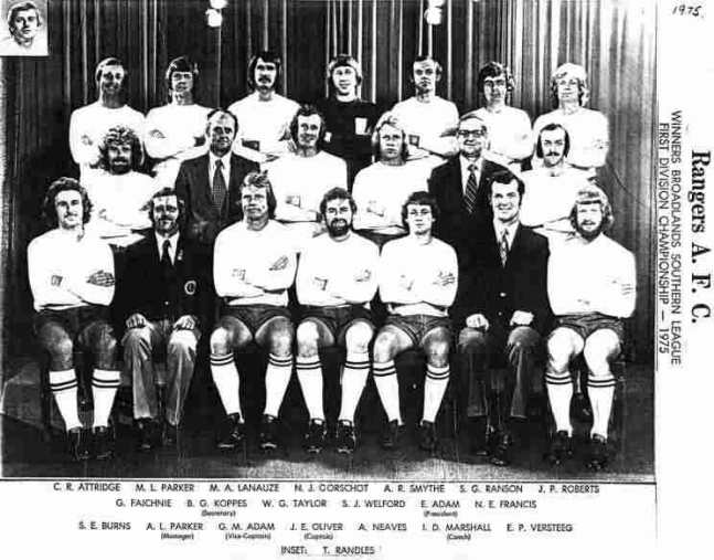 Photo of Rangers AFC mens first team squad 1975. 