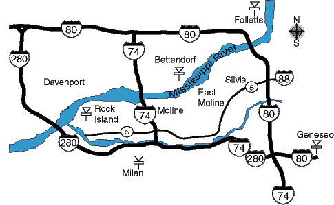 Quad City Area Map