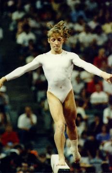 Kim Zmeskal, on the beam at the 1992 Olympics.