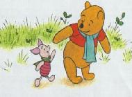 Pooh and Piglet holding hands