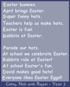 Easter Parade Acrostic Poem