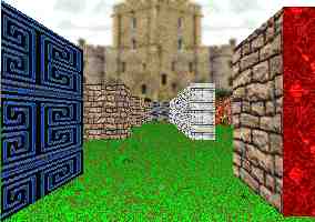 3D garden maze adventure game puzzle view.