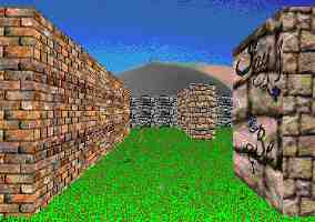 3D garden maze adventure game puzzle view.