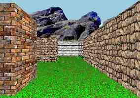 3D garden maze adventure game puzzle view.