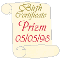 Prizm's Birth Certificate