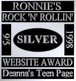 Ronnie's Rock 'N' Rollin' Website Award