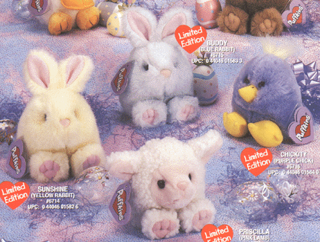 What Easter basket would be complete without Priscilla, Sunshine, Buddy, and Chickity?