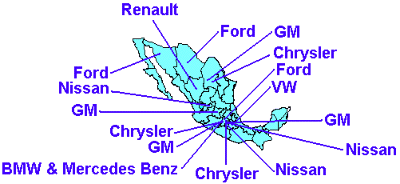 Car Makers' Locations