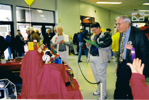 Judging the exhibits.