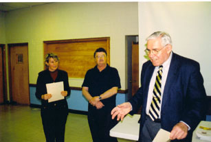 Matt receiving certificate at club meeting.