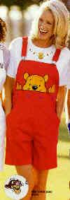 Red Pooh Peek Shortall (adult)