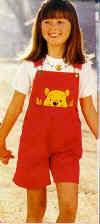 Red Pooh Peek Shortall (kids)