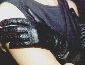 Dior black leather gloves