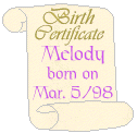 Melody's Birth Certificate