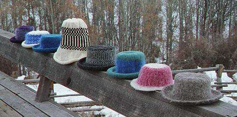 machine knit Felted Fedoras