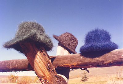 hand knit Fuzzy Felted Hats