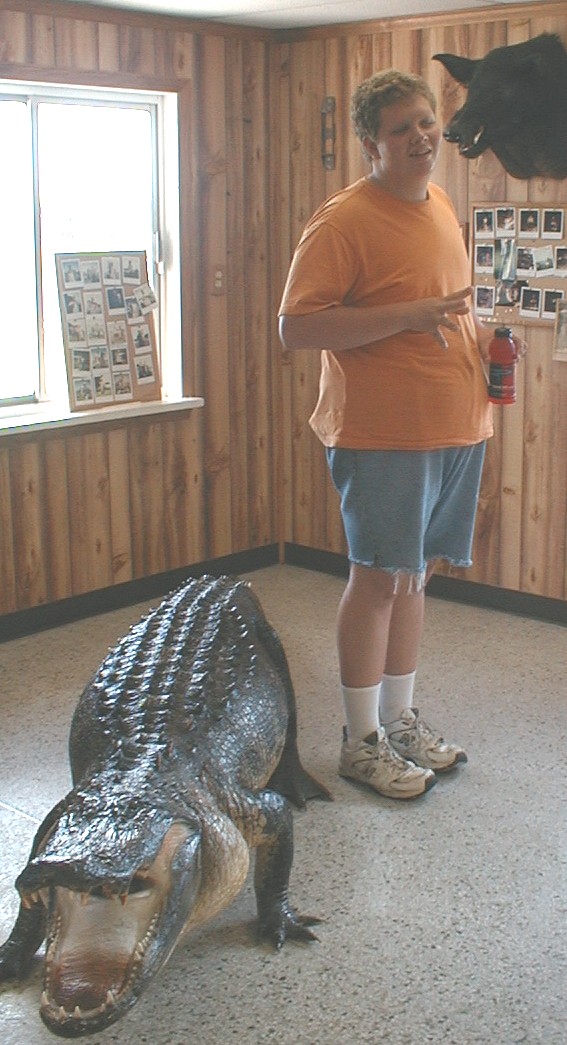 Luke ready for the swamp airboat ride, Kissimee, Florida, August, 2004