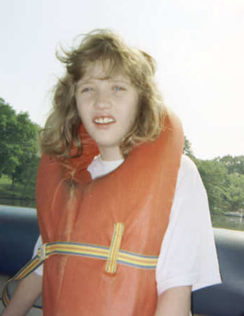 Kate on the lake at Easter Seals Camp, June 2001