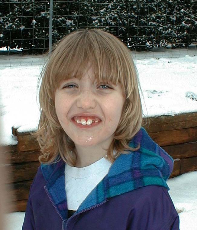 Kate having fun in the snow, January 23, 2000