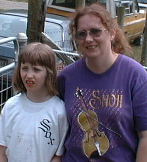 Kate and Cathy at the Bemis' annual Easter Egg Hunt, April 14, 2001