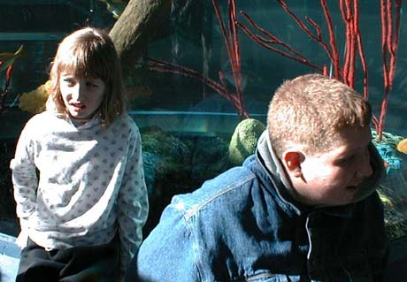 Kate and Luke starting the tour at Ripley's Aquarium of the Smokies, December 20, 2000