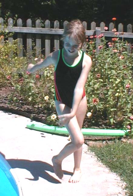 Kate at the Lester's pool, Clinton, TN, September 4, 1999