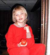 Kate in her favorite spot in the Albuquerque house, between the kitchen and the den, December 10, 1998