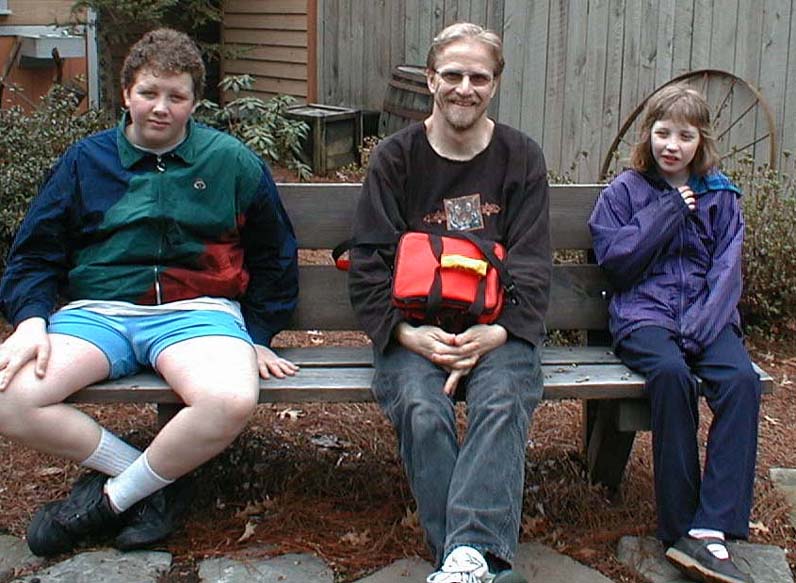 Sitting cross-legged is a sign of autism.  Dollywood, March 31, 2001